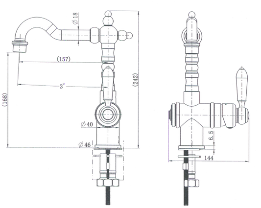 Bordeaux High Rise Basin Mixer