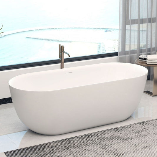 VCBC Oval Freestanding Bathtub with overflow and pop waste