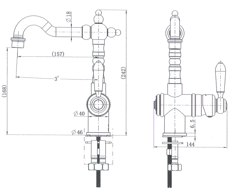 Bordeaux High Rise Basin Mixer