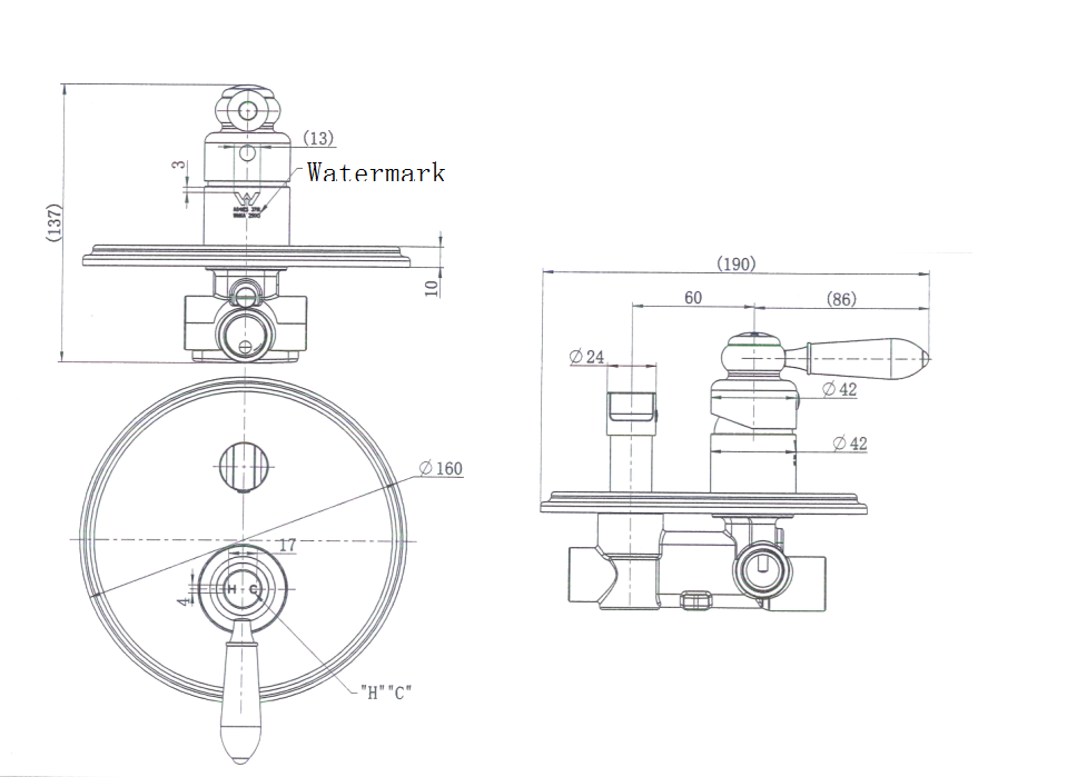 Bordeaux Shower Diverter Mixer