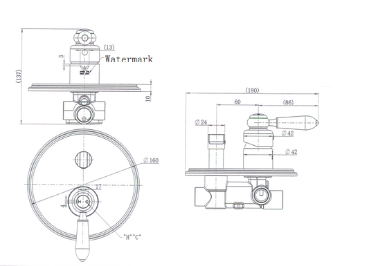 Bordeaux Shower Diverter Mixer