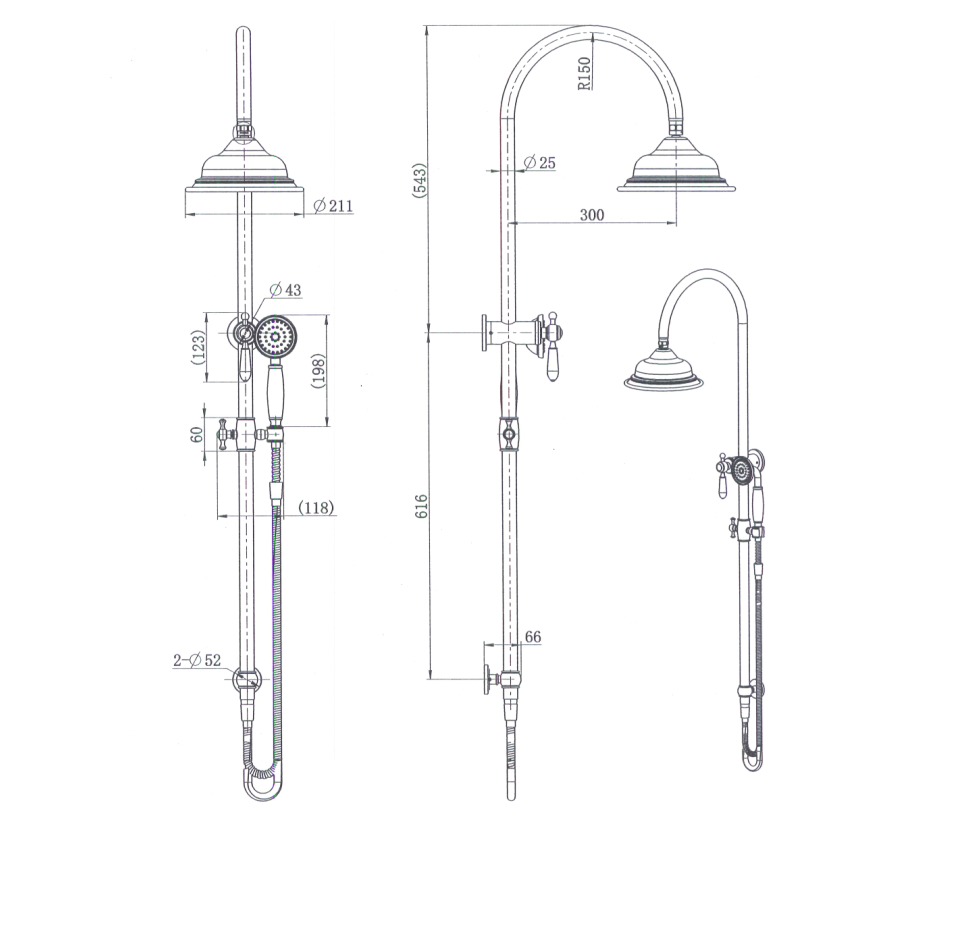 Bordeaux Shower Column Set