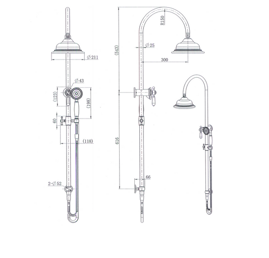 Bordeaux Shower Column Set