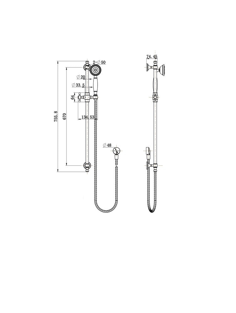 Bordeaux Shower On Rail
