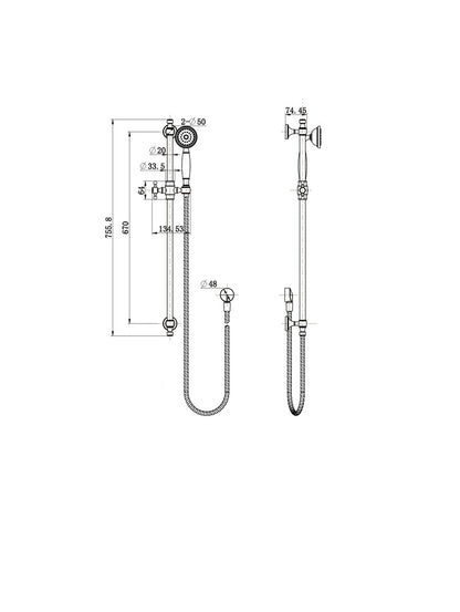 Bordeaux Shower On Rail