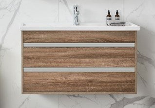 Orx Wall Hang Vanity Dark Oak With Basin
