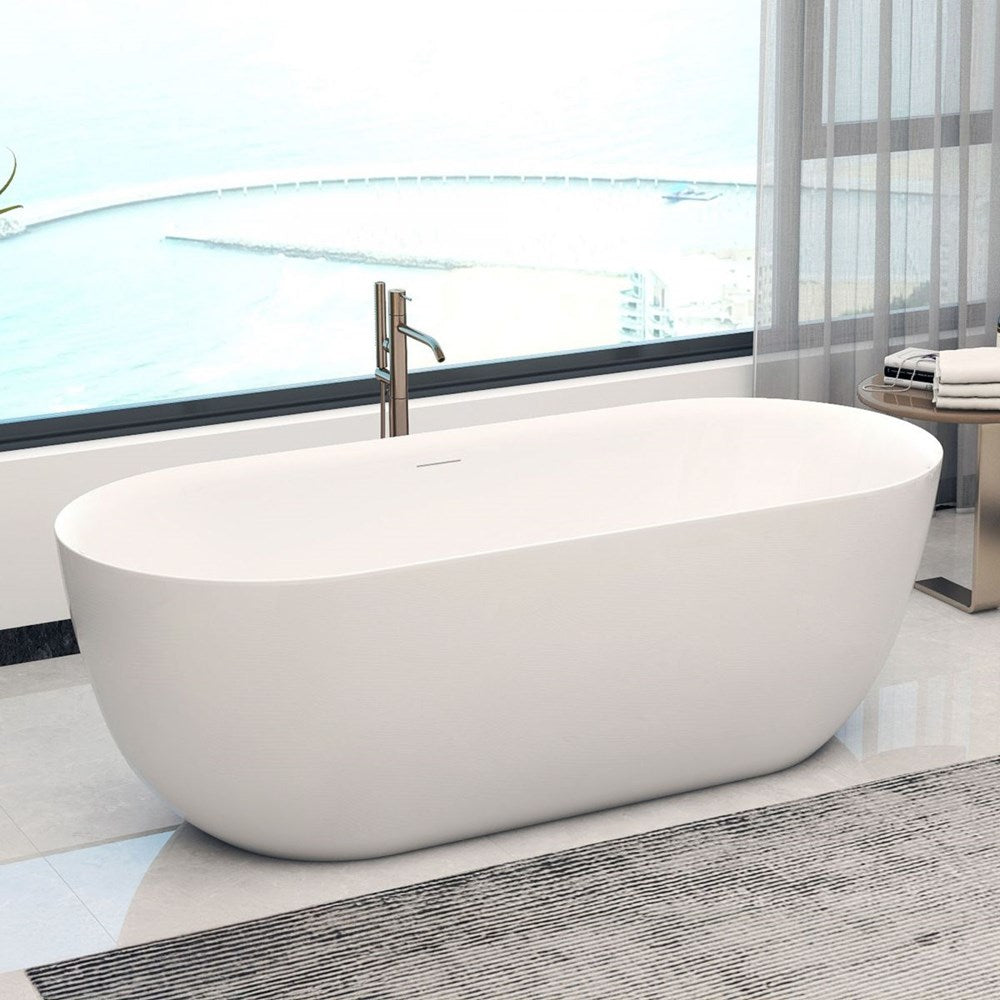 VCBC Oval Freestanding Bathtub with overflow and pop waste