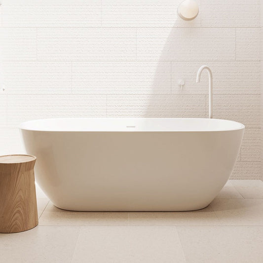 VCBC Oval Freestanding Bathtub with overflow and pop waste