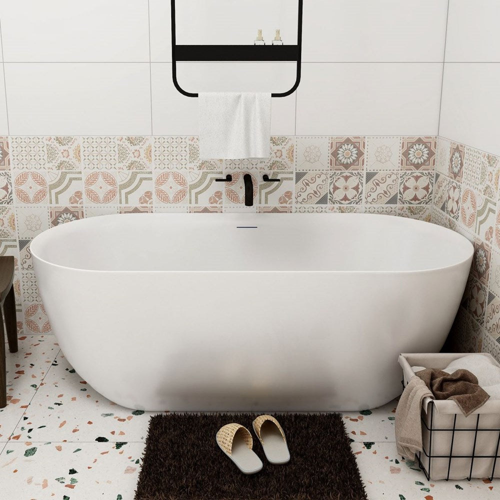 VCBC Oval Freestanding Bathtub with overflow and pop waste
