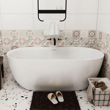 VCBC Oval Freestanding Bathtub with overflow and pop waste