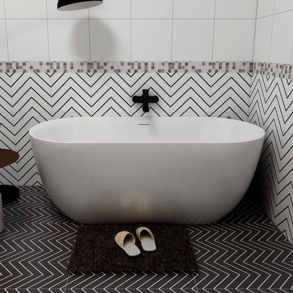 VCBC Oval Freestanding Bathtub with overflow and pop waste