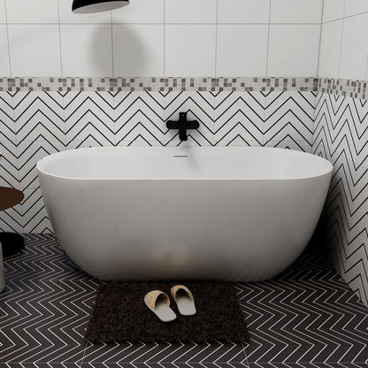 VCBC Oval Freestanding Bathtub with overflow and pop waste