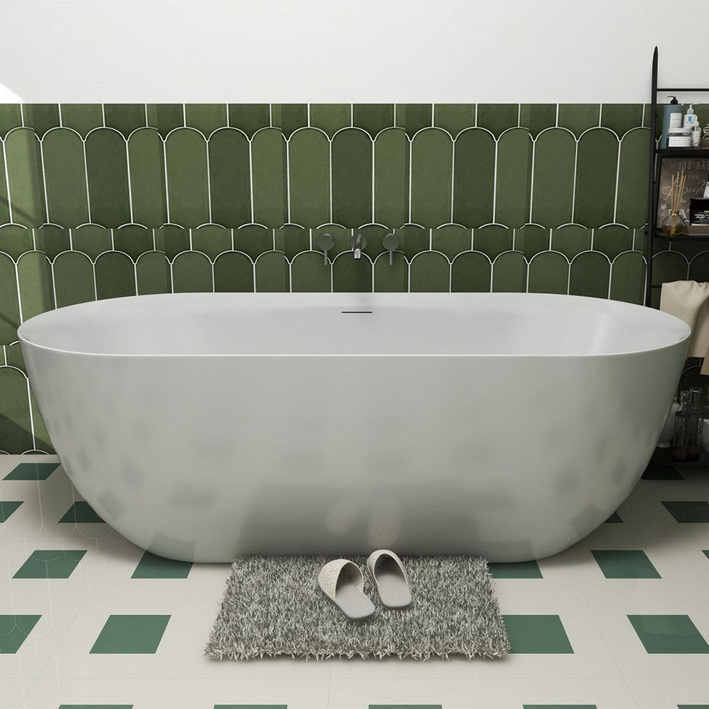 VCBC Oval Freestanding Bathtub with overflow and pop waste